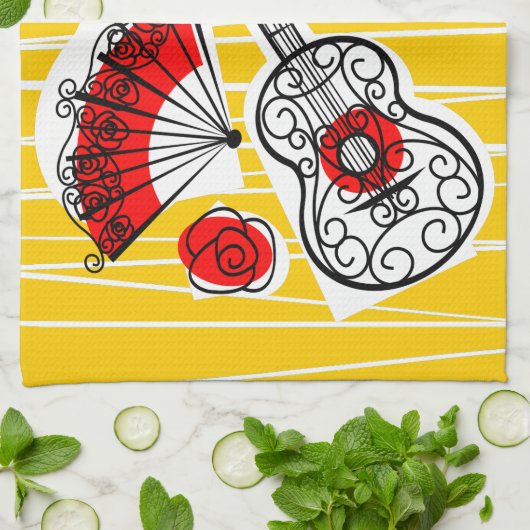 keukenhanddoek van de Spaanse Souvenirs (Gevouwen)