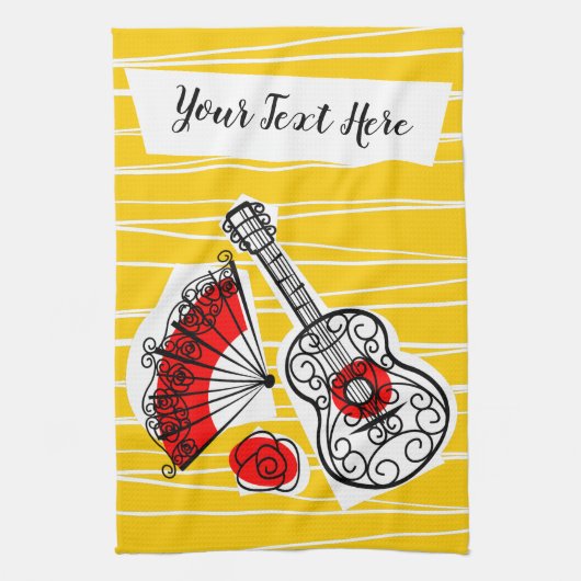 keukenhanddoek van de Spaanse Souvenirs (Verticaal)