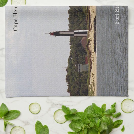 Keukenhanddoek van de vuurtoren van Cape Henry (Gevouwen)