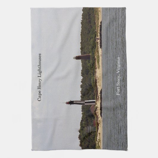 Keukenhanddoek van de vuurtoren van Cape Henry (Verticaal)