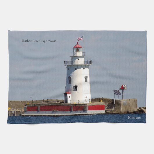 Keukenhanddoek van de vuurtoren van Harbour (Horizontaal)