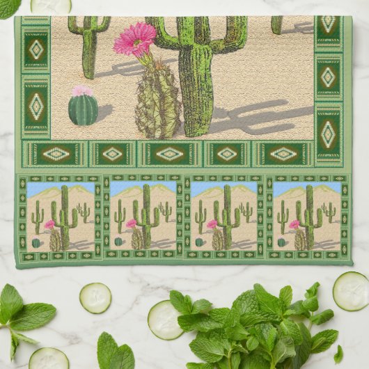 keukenhanddoek van Desert Cactus (Gevouwen)