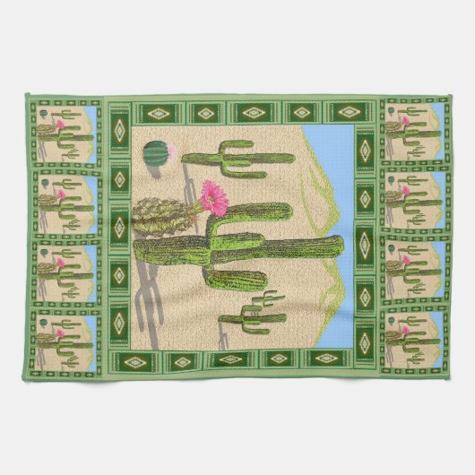 keukenhanddoek van Desert Cactus (Horizontaal)