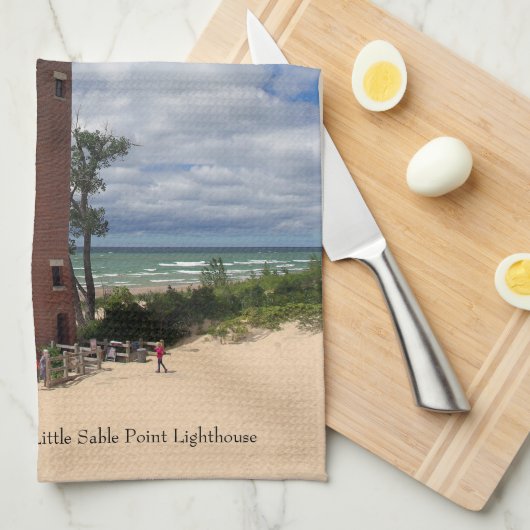Keukenhanddoek van kleine Sable Point Lighthouders (Quarter Fold)