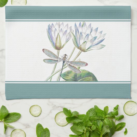 keukenhanddoek van Lotus en dragonfly (Gevouwen)