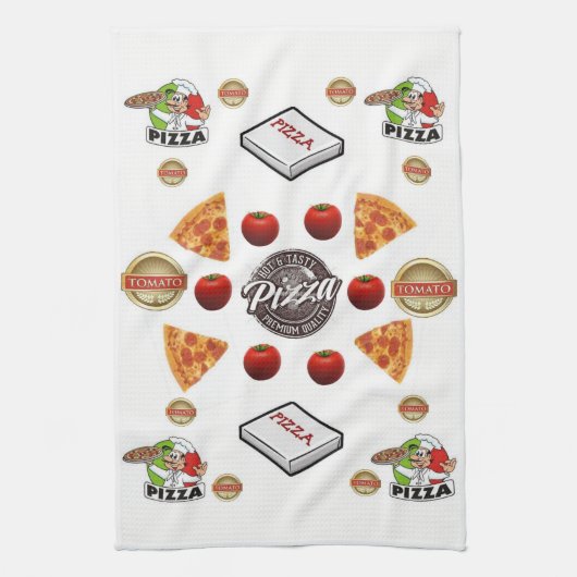 keukenhanddoek van Pizza (Verticaal)