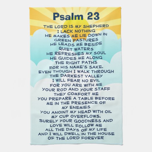 keukenhanddoek van psalm 23 (Verticaal)