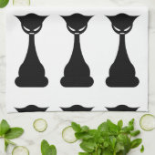 Keukenhanddoek van zwarte kattensilhouet (Gevouwen)