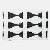 Keukenhanddoek van zwarte kattensilhouet (Horizontaal)