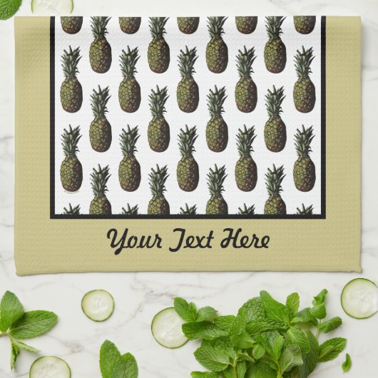 Keukenhanddoek voor ananassen - Optionele personal (Gevouwen)