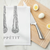 keukenhanddoek voor appelleert, vork, lepel, mes (Quarter Fold)