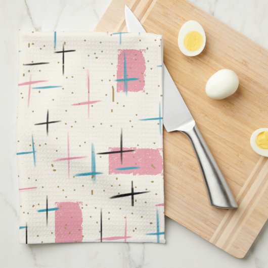Keukenhanddoek voor atoomroze patronen (Quarter Fold)