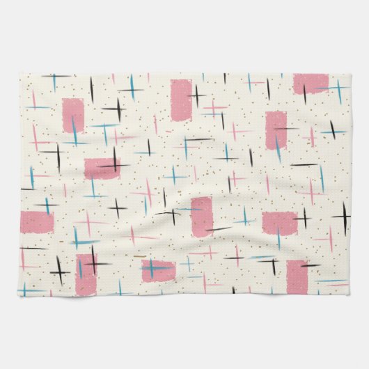 Keukenhanddoek voor atoomroze patronen (Horizontaal)