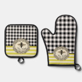 Keukenhanddoek voor boerderijen ovenwant & pannenlap set (Voorkant)