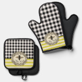 Keukenhanddoek voor boerderijen ovenwant & pannenlap set (Voorkant / Achterkant)