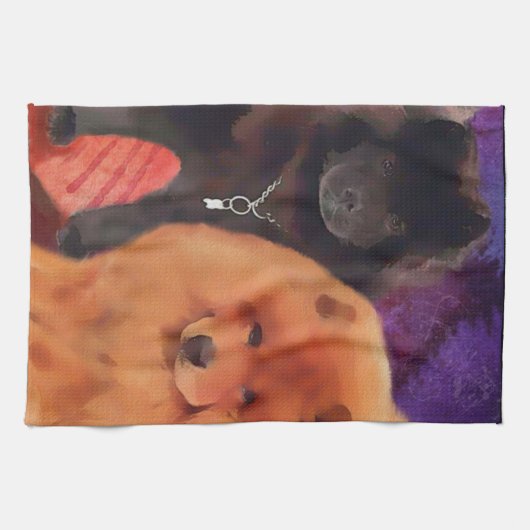 Keukenhanddoek voor CASEY & SASHA heARTdog (Horizontaal)