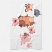 Keukenhanddoek voor de Cartoon van de varkensstape (Verticaal)