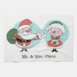Keukenhanddoek voor de kerstman en mevrouw Claus