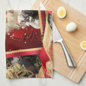Keukenhanddoek voor de kerstman/UW FOTO (Quarter Fold)
