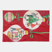 Keukenhanddoek voor de kerstmantel van Retro Vinta (Horizontaal)