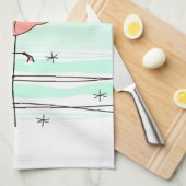 keukenhanddoek voor Flamingo Aqua (Quarter Fold)