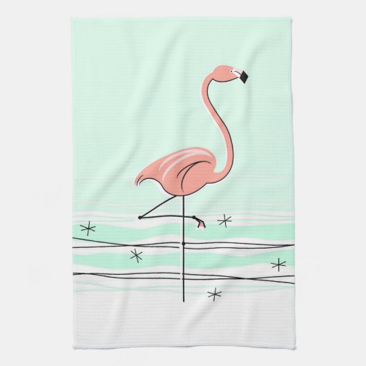 keukenhanddoek voor Flamingo Aqua (Verticaal)