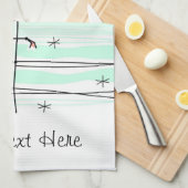 keukenhanddoek voor Flamingo Aqua Text (Quarter Fold)