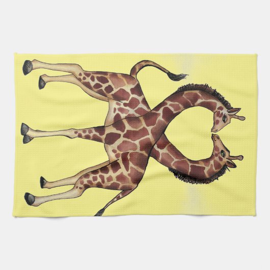 keukenhanddoek voor Giraffe Love (Horizontaal)