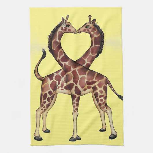 keukenhanddoek voor Giraffe Love (Verticaal)