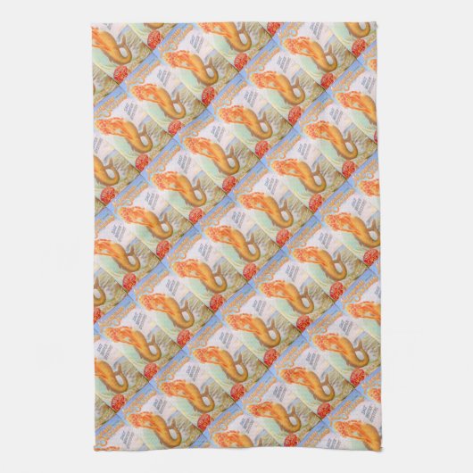 keukenhanddoek voor gouden mermaiden (Verticaal)
