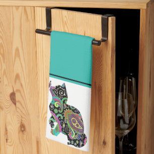 keukenhanddoek voor katten en vlinders