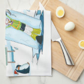 keukenhanddoek voor kerst met een grappig duiken (Quarter Fold)