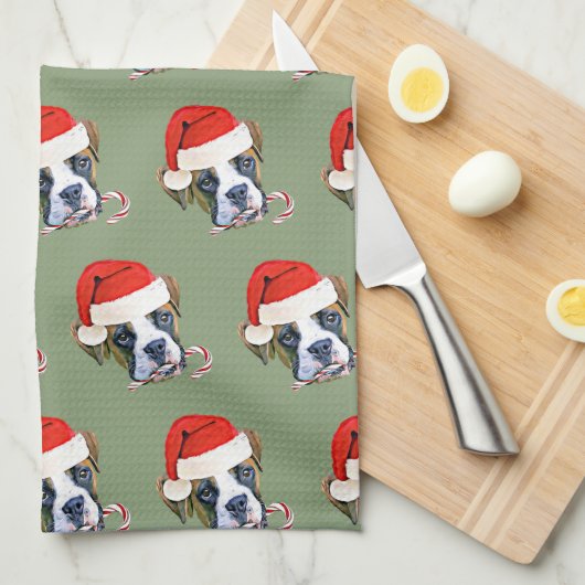 Keukenhanddoek voor kerstboxers (Quarter Fold)