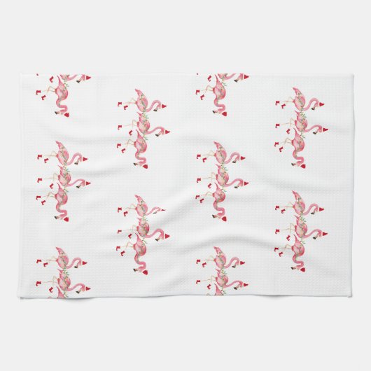 Keukenhanddoek voor kerstontvlamming (Horizontaal)