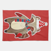 keukenhanddoek voor kerstraccoon (Horizontaal)