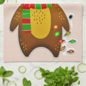 keukenhanddoek voor kerstrendieren (Gevouwen)