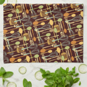 Keukenhanddoek voor keukengebruik in retrokleuren (Gevouwen)