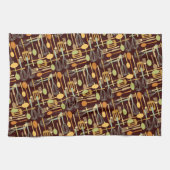 Keukenhanddoek voor keukengebruik in retrokleuren (Horizontaal)