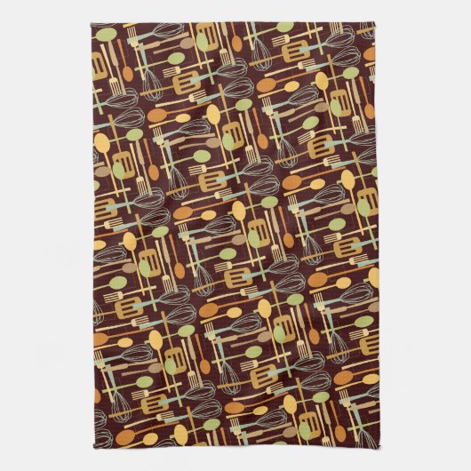 Keukenhanddoek voor keukengebruik in retrokleuren (Verticaal)