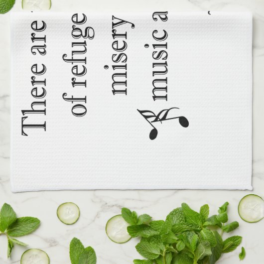 Keukenhanddoek voor muziek en katten (Gevouwen)