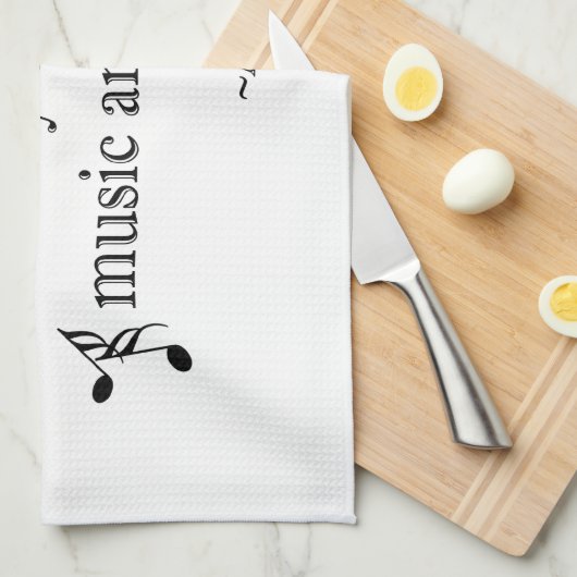 Keukenhanddoek voor muziek en katten (Quarter Fold)