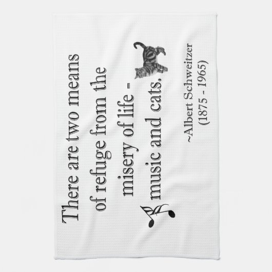 Keukenhanddoek voor muziek en katten (Verticaal)