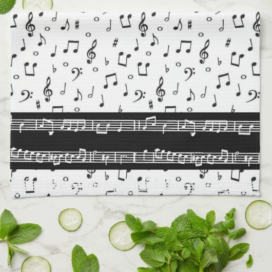 keukenhanddoek voor muzieksymbolen (Gevouwen)