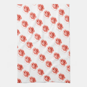 keukenhanddoek voor perzikthee rozen