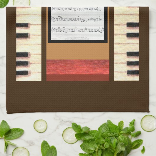 Keukenhanddoek voor piano-sleutels voor grensvelle (Gevouwen)