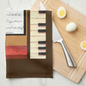 Keukenhanddoek voor piano-sleutels voor grensvelle (Quarter Fold)