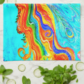 keukenhanddoek voor regenbooghaar (Gevouwen)