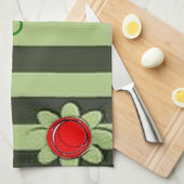 keukenhanddoek voor rode bloemen (Quarter Fold)