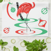 Keukenhanddoek voor rode kerstmanden (Gevouwen)