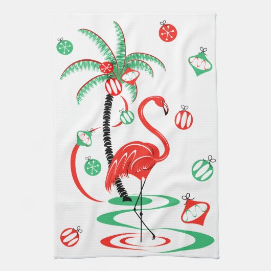 Keukenhanddoek voor rode kerstmanden (Verticaal)